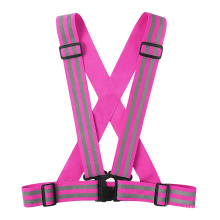 RTS Pink High Visibility Reflective Elastic Adjustable Safety Vest Running Gear Customized Logo for Women Girls 5CM Width